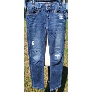 White House Black Market Jeans Slim Ankle Noir Blue Low Rise Crop Women's Sz 00